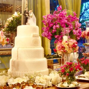 Bolo de Pasta Americana para Casamento de 4 andares
